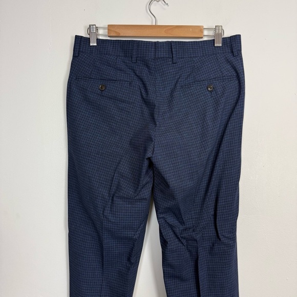 NEW Ted Baker London Pants Mens 31 S Navy Blue Plaid Jerome Dress Pant NWOT - Picture 4 of 10